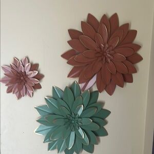 Elegant Floral Wall Decor Set - Pink and Green